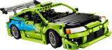 Toy car model with green and black design on a transparent background