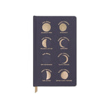 DesignWorks Bookcloth Hardcover Journal - Navy Moon Phases