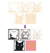 Splat Planet Wood Art Kit - Grey Cat
