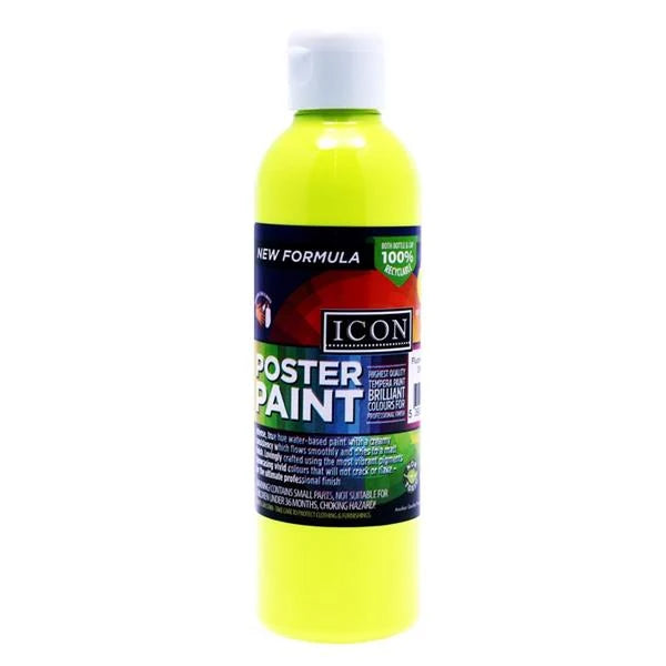 Icon 300ml Poster Paint - Fluorescent Yellow