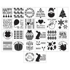 FolkArt Value Stencil Pack Holiday 26 Piece 12 inch
