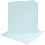 Cards & Envelopes 15.2x15.2cm - Light Blue (4 Set)