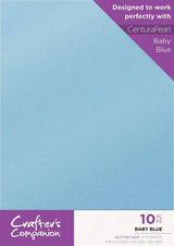 CENTURA PEARL - GLITTER CARD 10 SHEET PACK BY CRAFTERS COMPANION - BABY BLUE