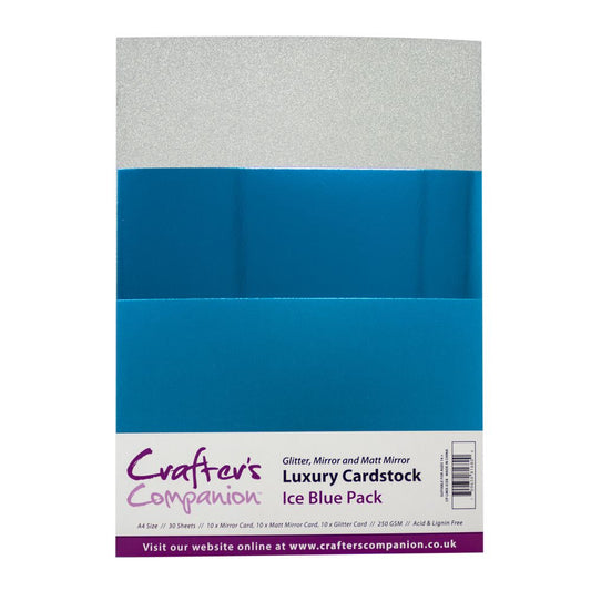 Crafters Companion A4 Luxury Cardstock Pack - Ice Blue