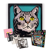 Splat Planet Wood Art Kit - Grey Cat