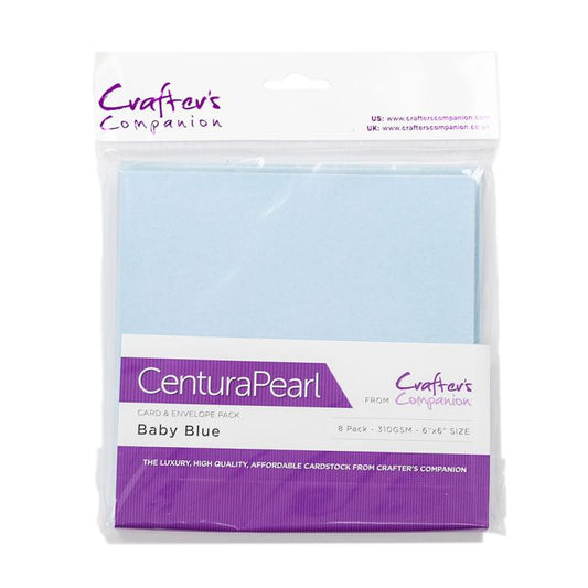 Centura Pearl Card & Envelope 8PK - 6x6 - Baby Blue