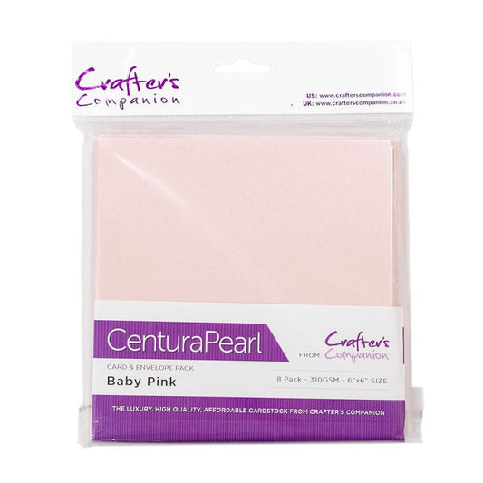 Centura Pearl Card & Envelope 8PK - 6x6 - Baby Pink