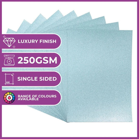 CENTURA PEARL - GLITTER CARD 10 SHEET PACK BY CRAFTERS COMPANION - BABY BLUE