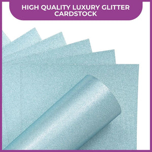 Glitter Card 10 Sheet Pack - Baby Blue