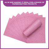 Glitter Card 10 Sheet Pack - Baby Pink