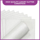 Crafters Companion Glitter Card 10 Sheet Pack - Pale Silver