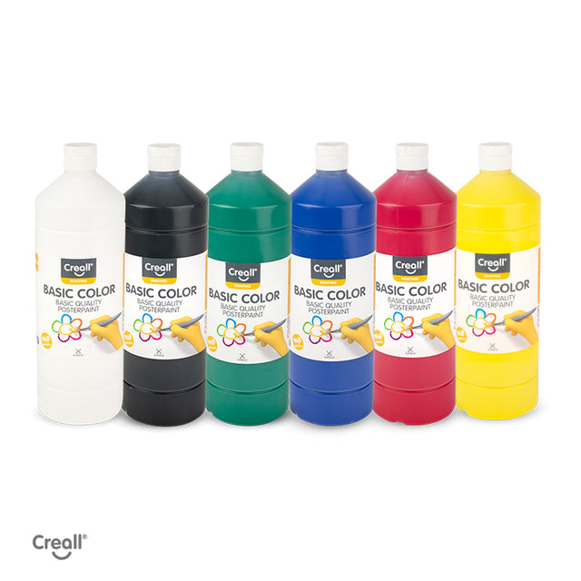 Creall Basic Colour Poster Paint - Assorted Colours (6 x 1000ml)