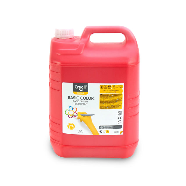 Creall Basic Colour Poster Paint 5 Litre - Red