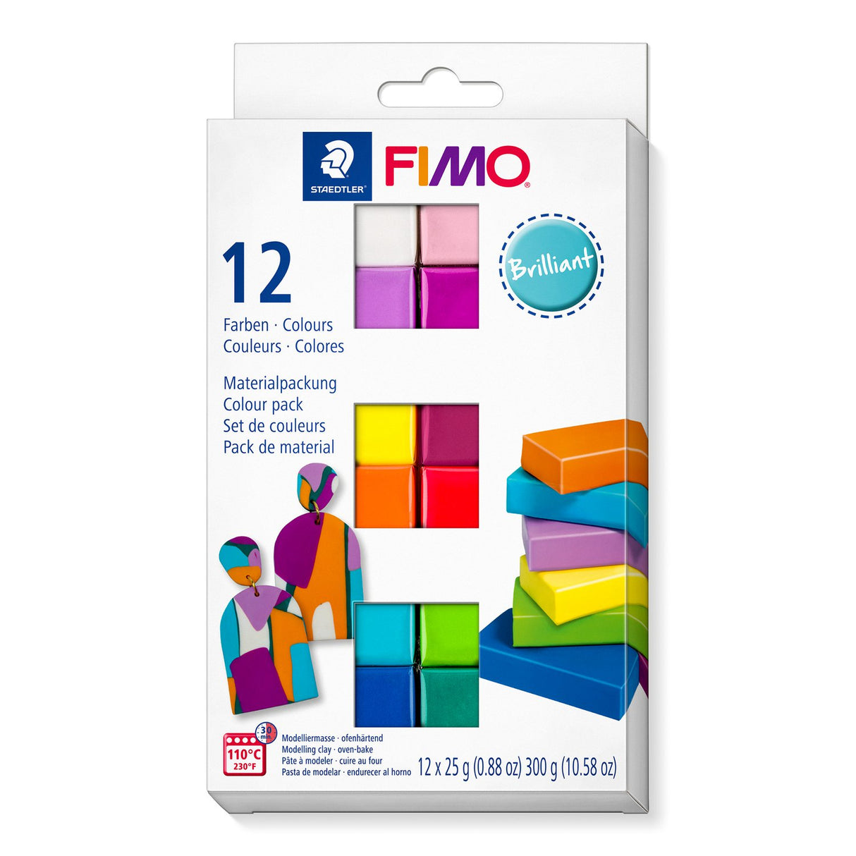 FIMO Soft 8023 C Modelling Clay- Brilliant Colours (12 Pack)
