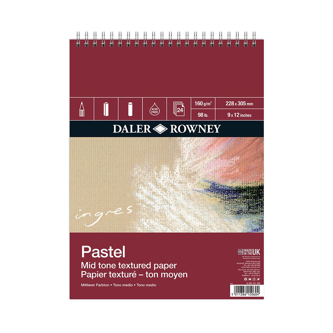 Daler Rowney Ingres Pastel Paper Pad 12" x 9" - Mid Tone