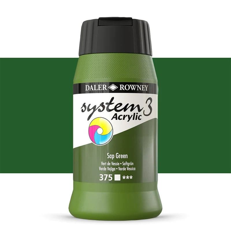 Daler-Rowney System 3 Acrylic 500 ml Jar Sap Green