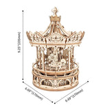 Romantic Carousel 3D Wooden Puzzle Music Box