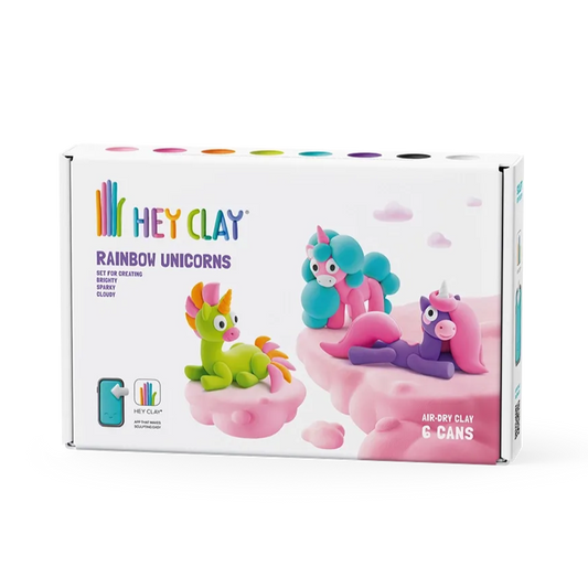 Hey Clay - Rainbow Unicorns: Brighty, Cloudy, Sparky (6 Cans)