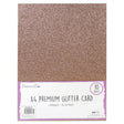 A4 Glitter Card 300gsm - Dark Rose Gold (10 Sheets)