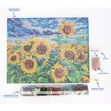 Diamond Dotz Stretched Canvas 40x50cm - Landscape with Sunflowers