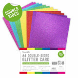 Dovecraft A4 Double Sided Glitter Card - Rainbow Bright  (12 Pack)