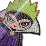 Colorful decorative item with a face design on a white background