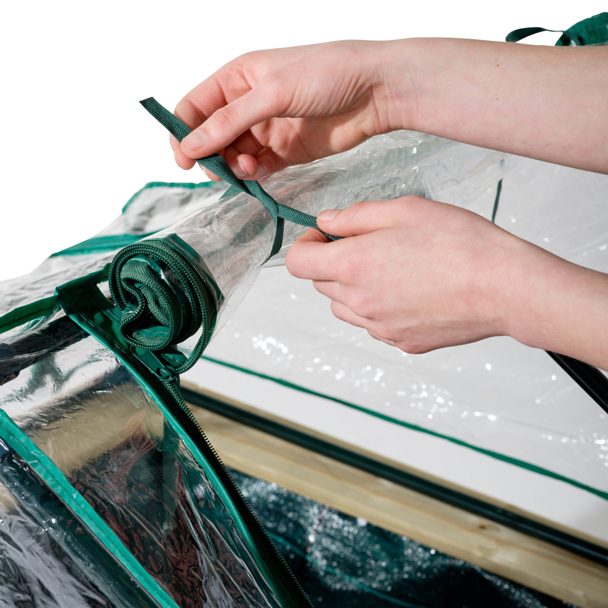 EXIT Aksent Planter Table with Greenhouse & Gardening Tools (XL)