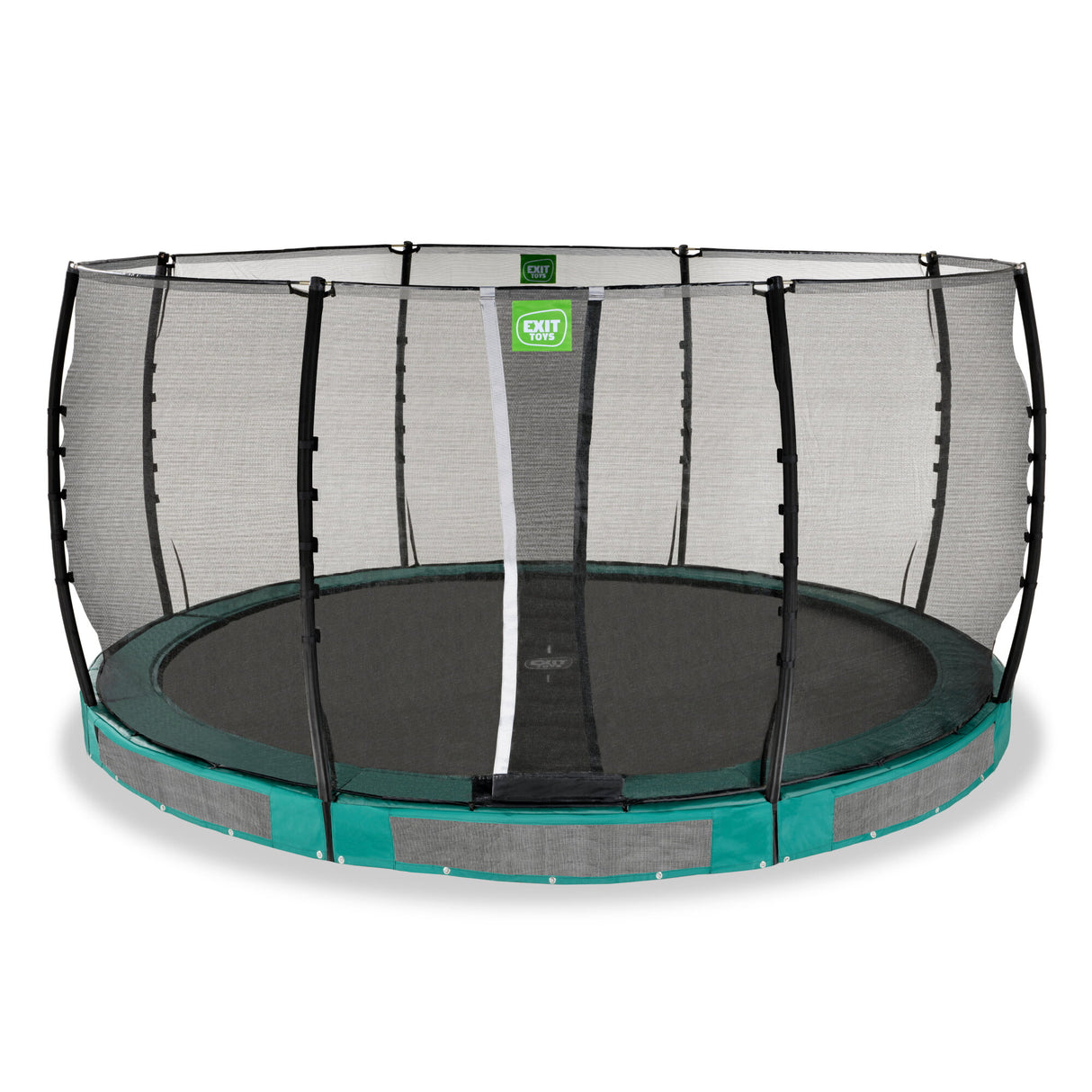 Exit Allure Classic Ground Round Trampoline with Safety Net - Ø 14Ft (Green)