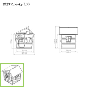EXIT Crooky 100 Wooden Playhouse - Grey Beige