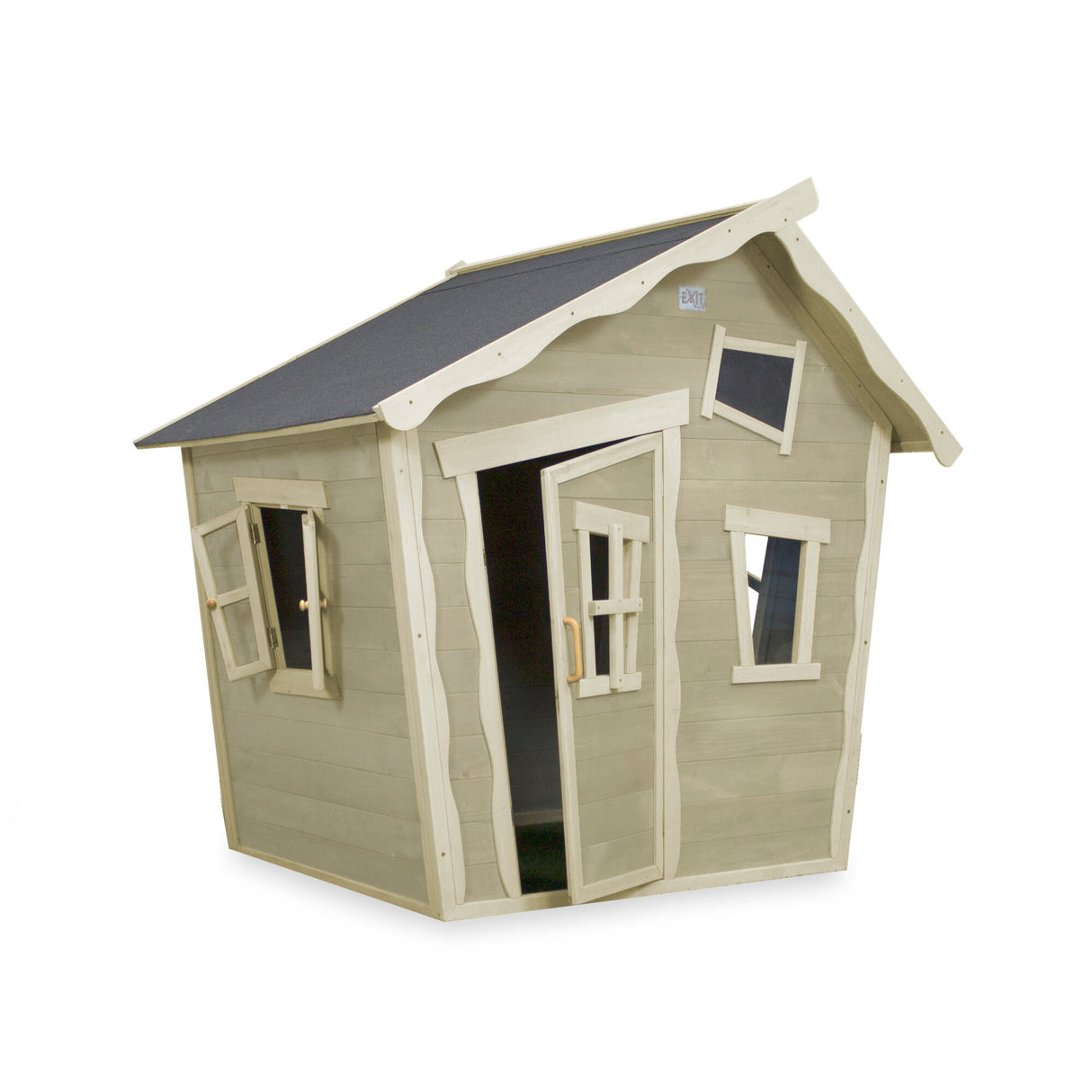 EXIT Crooky 100 Wooden Playhouse - Grey Beige
