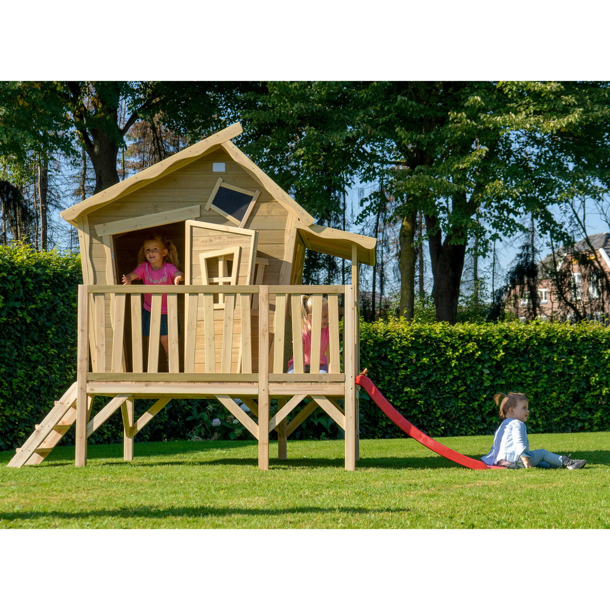 EXIT Crooky 350 Wooden Playhouse - Grey Beige