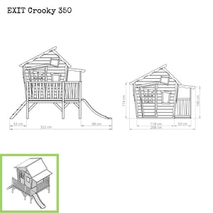 EXIT Crooky 350 Wooden Playhouse - Grey Beige