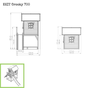 EXIT Crooky 700 Wooden Playhouse - Grey Beige