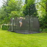 EXIT Dynamic GroundLevel Trampoline with Safety Net- 10 x 17 FT (Black)