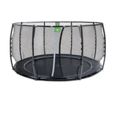 EXIT Dynamic GroundLevel Round Trampoline and Safety Net - 12 FT (Black)