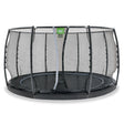 EXIT Dynamic GroundLevel Round Trampoline and Safety Net - 12 FT (Black)