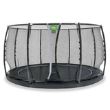 EXIT Dynamic GroundLevel Round Trampoline and Safety Net - 12 FT (Black)