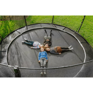 EXIT Dynamic GroundLevel Round Trampoline and Safety Net - 12 FT (Black)