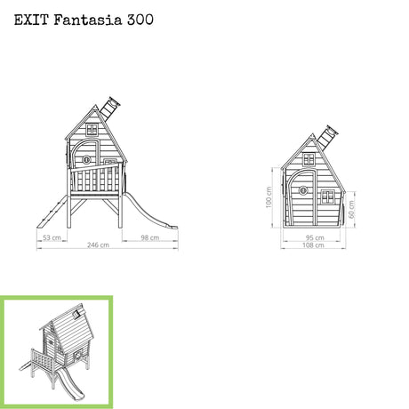 EXIT Fantasia 300 Wooden Playhouse - Green