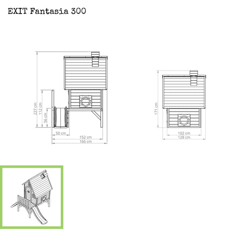 EXIT Fantasia 300 Wooden Playhouse - Green