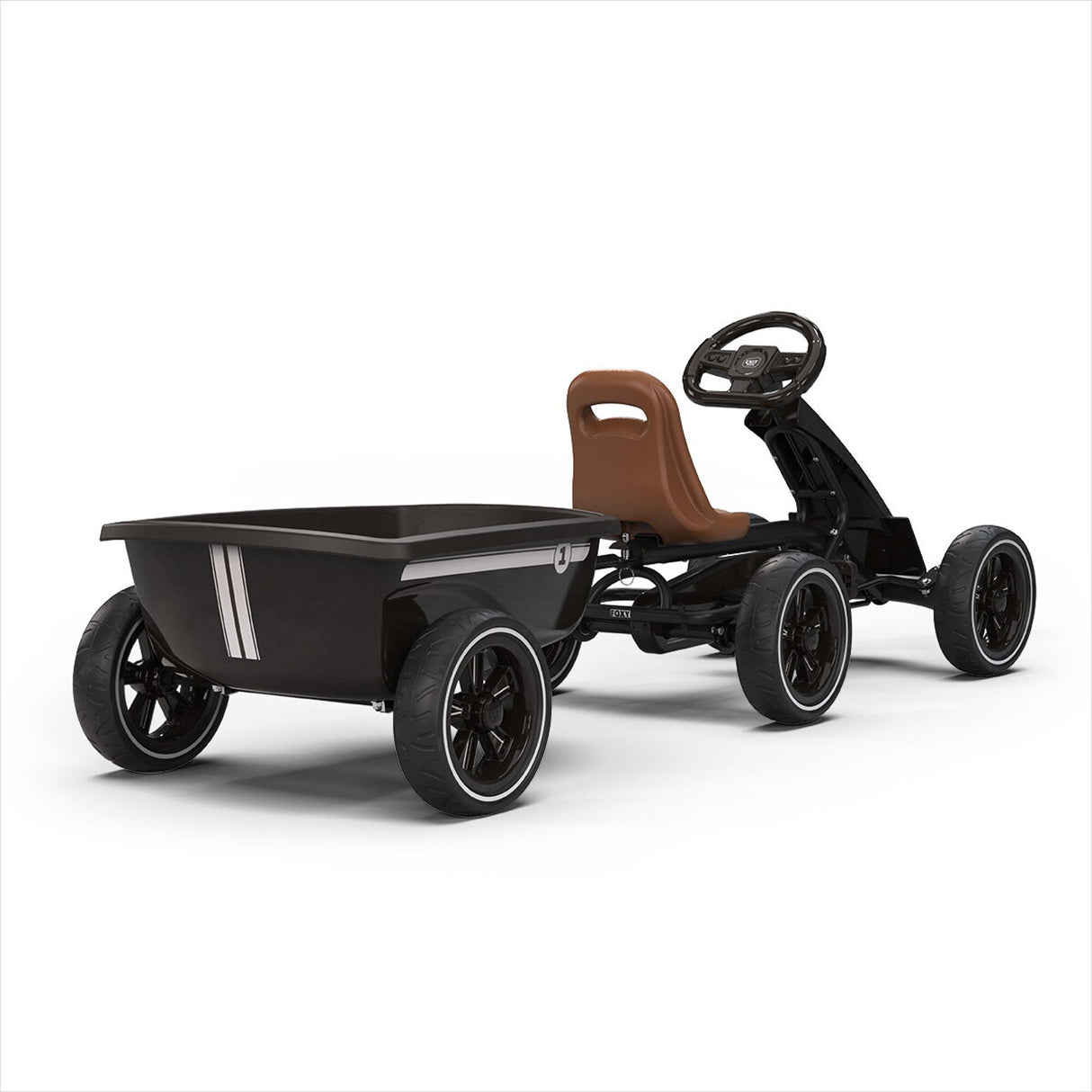 EXIT Foxy Pedal Go-Kart with Trailer -  Espresso Black