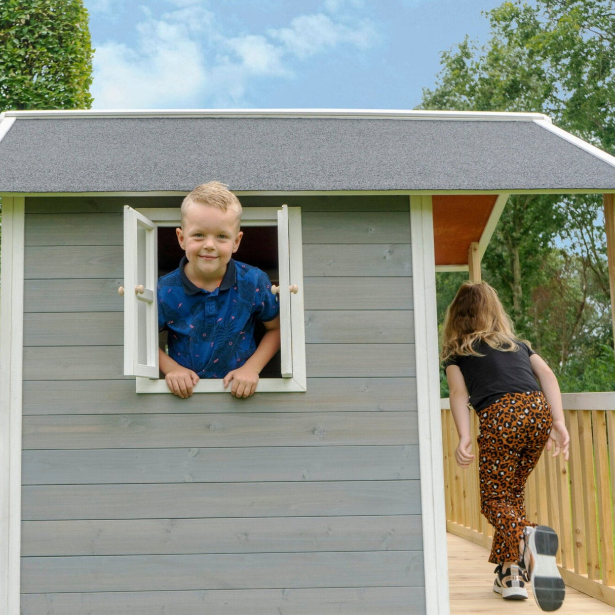 EXIT Loft 300 Grey Wooden Playhouse - Grey