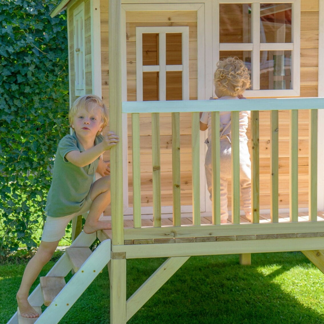 EXIT Loft 300 Wooden Playhouse - Natural