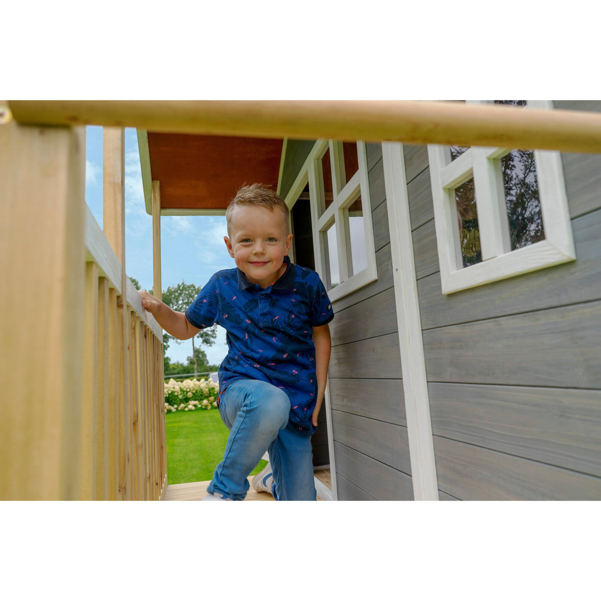 EXIT Loft 350 Wooden Playhouse - Grey