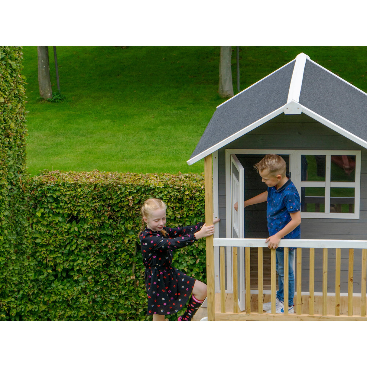 EXIT Loft 500 Wooden Playhouse - Grey