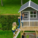 EXIT Wooden Loft 700 with Slide and Sandbox - Grey 