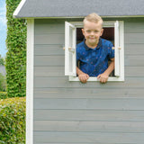 EXIT Wooden Loft 700 with Slide and Sandbox - Grey 