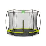 EXIT Silhouette Round Ground Trampoline with Safety Net - 8 FT (Lime)