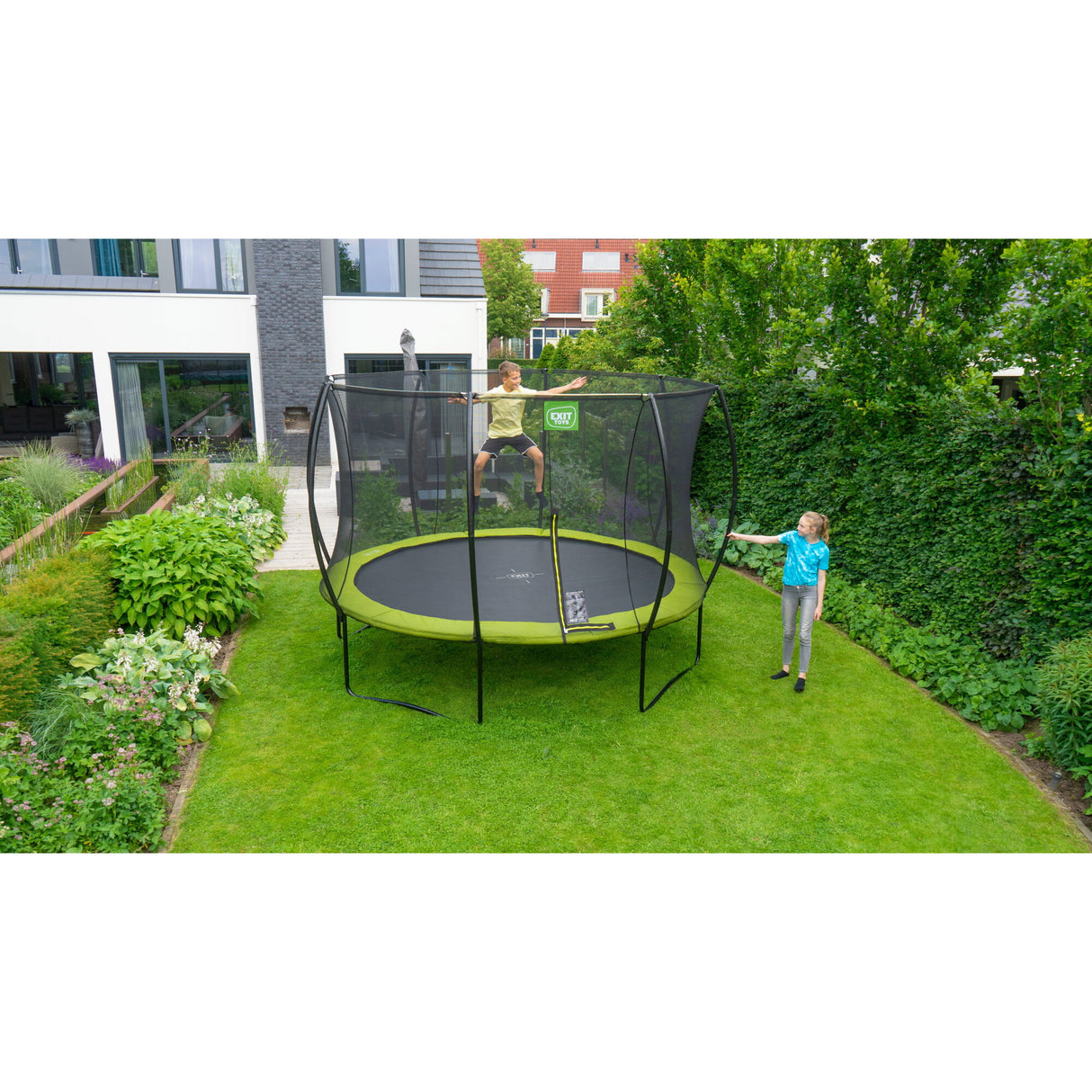 EXIT Silhouette Trampoline - 10 Ft (Lime Green)