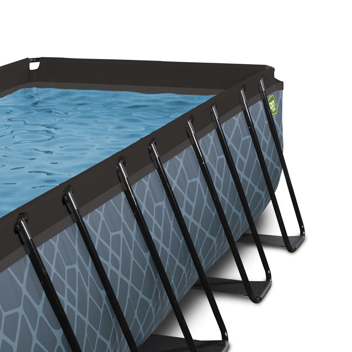EXIT Stone Rectangular Swimming Pool with Sand Filter Pump - 400x200x122cm